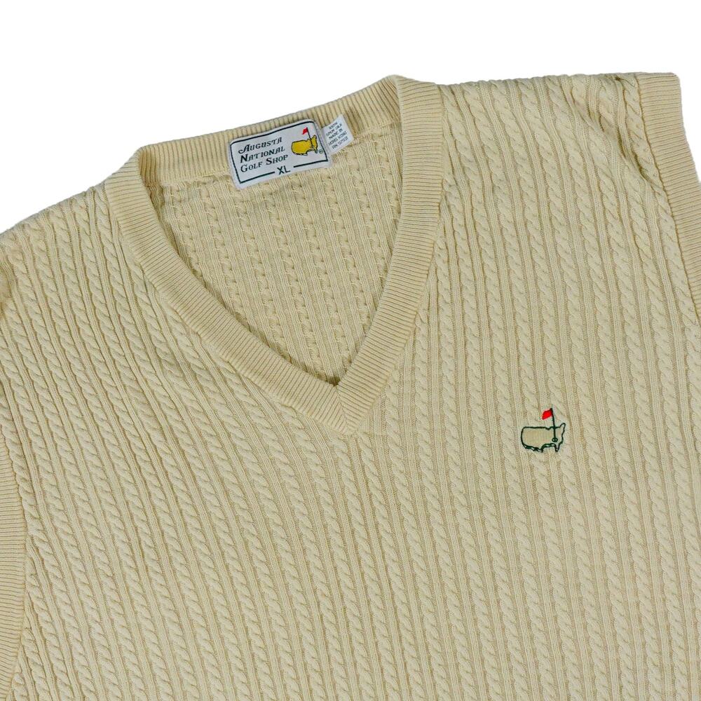 Augusta National Silk Vintage Hong Kong Golf Knit Sweater Vest Men's XL